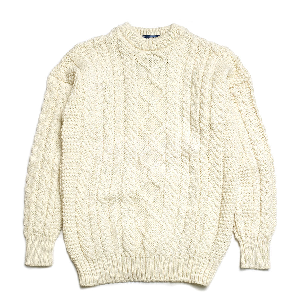 GUERNSEY WOOLLENS Aran Sweater Crew Neck GW23-AC