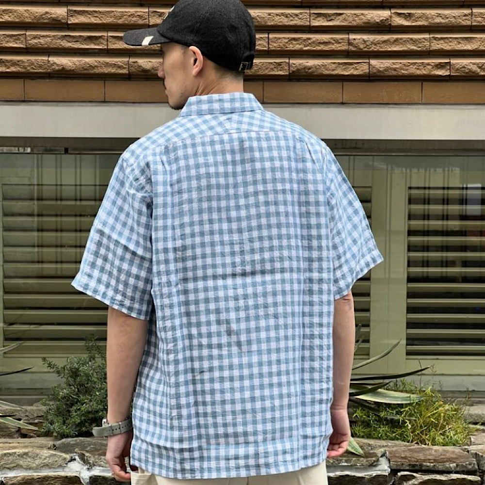 POST O'ALLS - NEUTRA 4 S/S - Linen Block Check - 3211BS-LBC