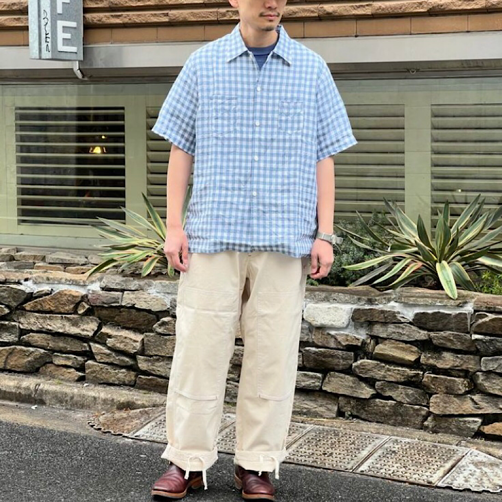 POST O'ALLS - NEUTRA 4 S/S - Linen Block Check - 3211BS-LBC