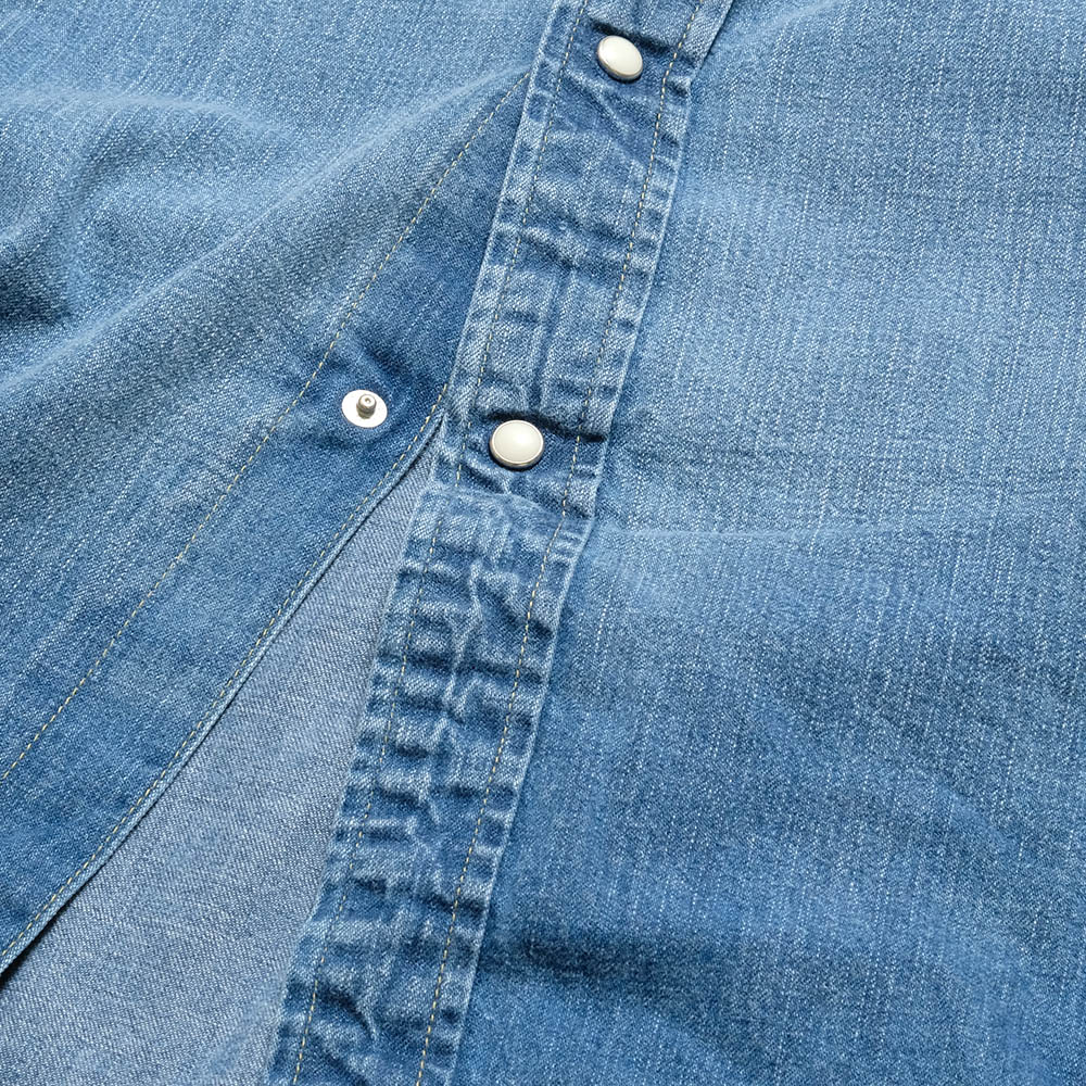 BURGUS PLUS - 8oz Denim Western Shirt - Used Wash - HBP-301WS-LU